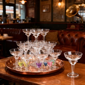 Vasos de Margarita de Plástico de 8 oz, Irrompibles, Desechables, Desmontables y Reutilizables para Margaritas, <span class=keywords><strong>Martini</strong></span> y Cócteles - Product Image 1