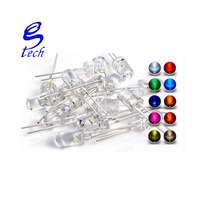 Kit de 100 Diodos Emisores de Luz LED de 5mm, Blanco Cálido, Rojo, Azul, Verde, UV, Naranja, Amarillo, Rosa, Bombillas de Colores, 2V 3V, Surtido de PCB