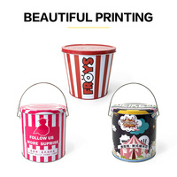 Seau à Popcorn Métallique Décoratif JYB Multi-Tailles – Contenant en Métal pour Popcorn, Commande en Gros Prise en Charge pour Carnavals/Fêtes d'Enfants