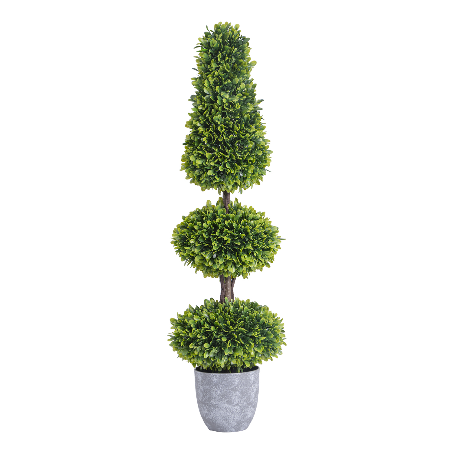 Arbre topiaire artificiel à 3 niveaux en buis, 110 cm