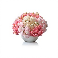 Bouquet de fleurs de lotus artificielles en soie pour accessoires de photographie de mariage et décoration intérieure, style minimaliste/luxe