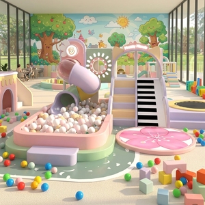 Ciudad de Juegos de Rol Interior Personalizada para Niños, Equipo de Juego Suave Comercial de Madera para Centros Comerciales y Jardines de Infancia, Certificado CE TUV - Product Image 1