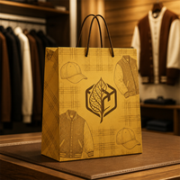 Sacs en papier kraft personnalisés avec logo, usine source, sacs en papier pour emballage de vêtements, sacs de shopping, classiques, luxueux, vintage
