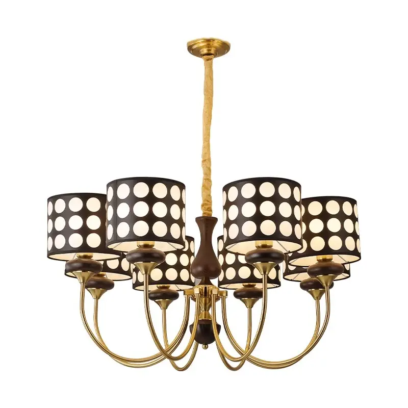 Solid Wood European Retro American Chandelier for Living Room Dining Room Bedroom-New LED Lamps