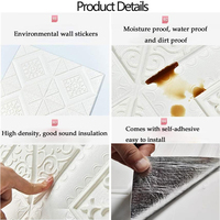 Stiker Dinding 3D Tiga Dimensi Perekat Sendiri Eropa 70x70 cm Wallpaper Xpe Busa Tahan Air Stiker Panel Dinding Modern