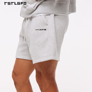 Pantalones Cortos Jogger de Algodón Grueso de Felpa Francesa con Cordón para Hombre, Estilo Urbano, Venta al por Mayor - Product Image 3