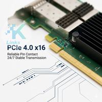 Carte d'interface réseau Ethernet filaire double port QSFP56 PCIe 4.0x16 100GbE Mellanox CX-6 MCX653106A-ECAT pour serveur (en stock)