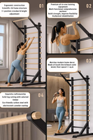 Barra de Pared Sueca para el Hogar, Barra de Ejercicios para Interiores, Entrenador de Estiramiento para Danza, Presión de Piernas, Rehabilitación, Ejercicio de Cuerpo Completo