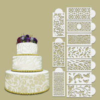 Modèles de pochoirs à gâteau safran 26.5*11.5cm bon marché découpés au laser motifs floraux pour la décoration OEM/ODM bienvenue