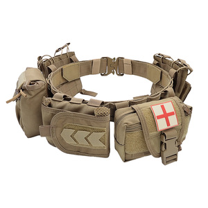 DF JLRBWJT Sac souple multifonctionnel vert, ensemble de cinq pièces, ceinture tactique, boucle en métal, entièrement fait à la main, taille réglable - Product Image 2