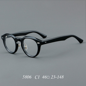 Monture <span class=keywords><strong>de</strong></span> lunettes 5806 pour hommes et femmes, style anti-lumière bleue, verres transparents, monture en acétate <span class=keywords><strong>de</strong></span> marque, lunettes vintage pour femmes - Product Image 2
