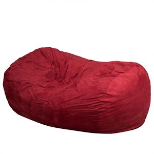 DB Firefly 6,5 Foot Convertible Suede Cilíndrico Bean Bag Diseño tradicional antiguo para el hogar Sala de estar Rojo - Product Image 1