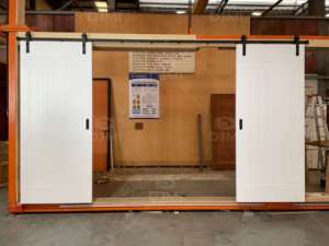 Entrada de la habitación del hogar de alta calidad de fábrica Portes De Grange Puerta interna De <span class=keywords><strong>Granero</strong></span> Doble Puerta de <span class=keywords><strong>Granero</strong></span> doble para interiores de casas - Product Image 3