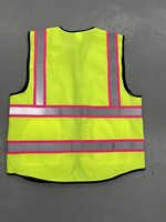 Hi Visibility Reflective Women's Safety Vest pink Webbing with 5 Pockets Personalize Custom Logo Print