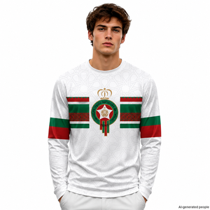 Camiseta de fútbol de manga larga de los Leones del Atlas de Marruecos, camisetas de fútbol transpirables de secado rápido con patrón de estampado personalizado para hombres - Product Image 5