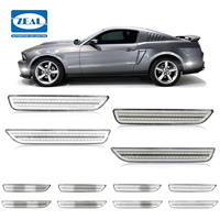 Lampu Sein LED Sequential Scan Side Marker Otomatis untuk Ford Mustang 2010 2014 Lampu Depan Lensa Bening Putih AR3Z 15A201 2 Pcs