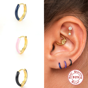 ต่างหูห่วงเคลือบสีสไตล์มินิมอลแฟชั่นฤดูร้อน ROXI ขายส่ง - Product Image 3