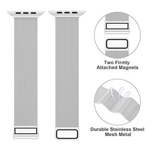 RYB สายรัดแม่เหล็กแบบห่วงตาข่ายสแตนเลสแบบมิลานสำหรับ <span class=keywords><strong>Apple</strong></span> <span class=keywords><strong>Watch</strong></span> ULTRA 2 49mm Series 10 9 <span class=keywords><strong>8</strong></span> 41mm <span class=keywords><strong>45mm</strong></span> 42mm 46mm - Product Image 3