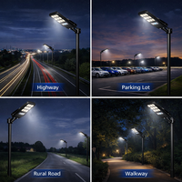 Lampadaire Solaire Extérieur DC Haute Luminosité IP65 Étanche 100W Tout-en-un avec Batterie LiFePO4 6500-7500K pour Jardin et Aménagement Paysager