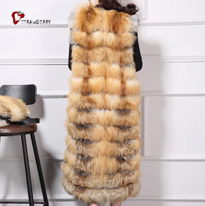 Gran oferta, chaleco de piel auténtica personalizado, chaleco largo de piel de zorro auténtica, nueva chaqueta de moda para mujer - Product Image 5