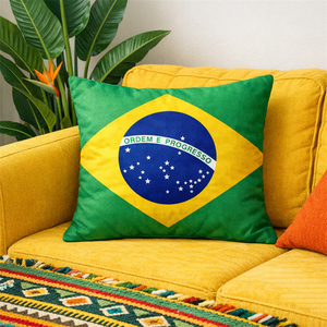 Housse de coussin en velours de 18x18 pouces, drapeau de la Coupe du monde, fabrication OEM personnalisée, directement de l'usine, qualité supérieure, en vrac, tendance populaire pour les événements à domicile - Product Image 1