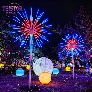 Las decoraciones de luces navideñas adoptan un toque moderno con árboles de fuegos artificiales radiantes para centros comerciales, parques y plazas de eventos públicos - Product Image 2