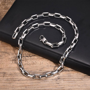 Collar de cadena de eslabones cuadrados gruesos de acero inoxidable 316L para hombre, a la moda, al por mayor - Product Image 3