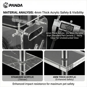 कुत्तों के लिए चार पहिया पर्यावरण अनुकूल पालतू ट्रॉली मामला 10 किलोग्राम क्षमता के साथ एक्रिलिक पारदर्शी पोर्टेबल कुत्ते गाड़ी - Product Image 3