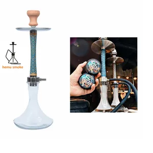 Nieuwe Sociale Rook Shisha Set Elegante Glazen Waterpijp Hout Sheesha Waterpijp Set Met Roken Waterpijp