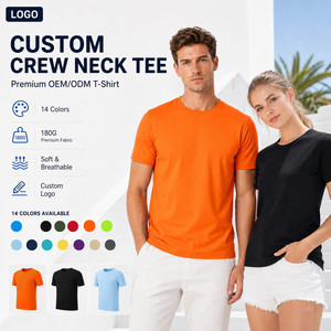 เสื้อยืดโลโก้สั่งทำ 180 กรัม ผ้าคอตตอนผสม 55% แห้งเร็ว เสื้อเปล่า รับผลิตแบรนด์ส่วนตัว ชุดยูนิฟอร์มบริษัท ขายส่ง OEM ไซส์ S-5XL - Product Image 3