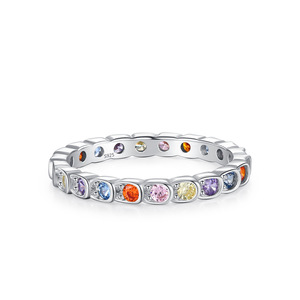 Ensemble unique de bague et boucles d'oreilles en argent sterling 925 avec zircon coloré, élégant, simple et charmant, style japonais et coréen - Product Image 3