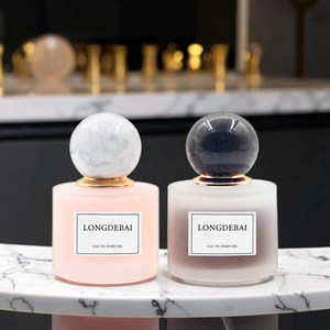 LONGDEBAI Wholesale Round Clear 30ml 100ml Glass Empty Frosted Perfume <b>Bottle</b> 50ml - Product Image 1