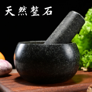 Stone Mortar And Pestle Garlic Press Manual Grinder Durable Herb Spice Tool Shandong Origin Hand Wash Only - Product Image 1