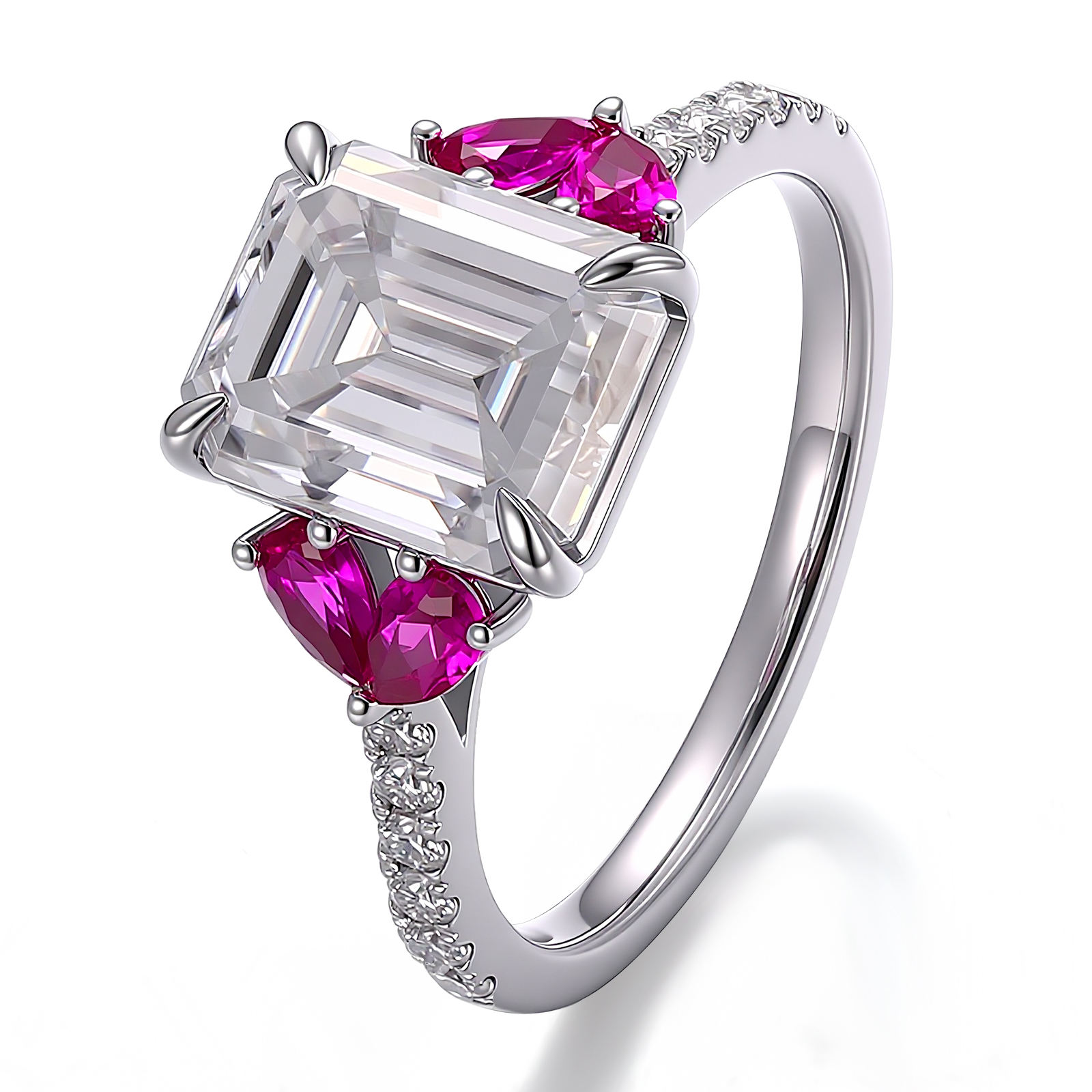 แหวนมอยซาไนต์ทองคำแท้ 18K