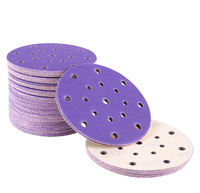 Vente en gros disque abrasif en céramique violet150mm 6 pouces crochet boucle PSA support moyen automobile disques abrasifs papier abrasif