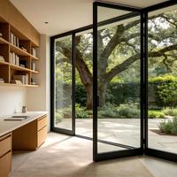 Porte d'entrée en aluminium à bas prix, portes à double battant en aluminium 6060 T66, portes et fenêtres en alliage d'aluminium