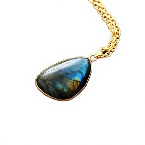 Klasik Kalp Ametist Charm Paslanmaz Çelik Boncuklu Altın Kaplama Zincirli Çocuk Kolyesi - Product Image 3