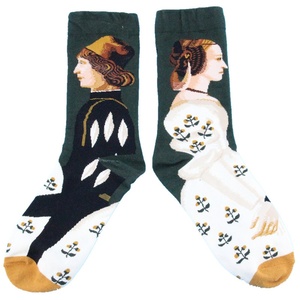 Nouvelles chaussettes tendance françaises amusantes style peinture à l'huile, artistiques, colorées, joyeuses, mi-mollet, en coton pour <span class=keywords><strong>femme</strong></span>, été - Product Image 5