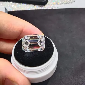 DVVS White Emerald Cut Moissanite Diamond 1Carat 3arat 3*5mm-12*14mm Emerald Moissanite Price 5Carat For Rings Making