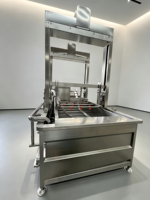 Hoge capaciteit roestvrijstalen food grade volautomatische multifunctionele groente- en fruitbelwasmachine pomp hoog