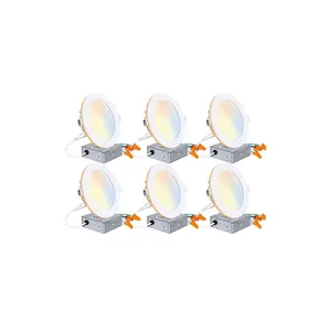 6 paketleri led downlight Suppliers-6 paket 6 inç LED gömme tavan ışığı gece lambası, CRI90 1200lm 2700K-5000K seçilebilir dim ultra-ince Downlight