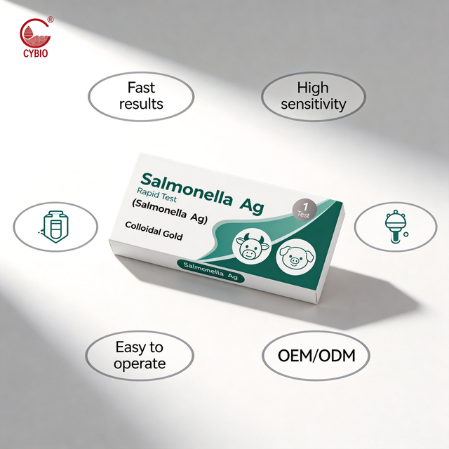 Salmonella Antigen Rapid Test Kit Poultry Egg Farm Fecal Detection One-Step Lateral Flow Strip 15 Min OEM ODM