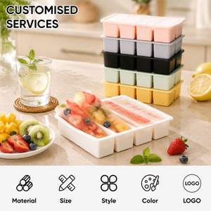 Bac à glaçons en silicone de qualité alimentaire avec couvercle, grand moule à glaçons carrés à démoulage facile pour bar commercial, maison, cuisine, restaurant - Product Image 2