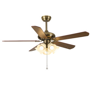 <b>Vintage</b> Style Ceiling Fan With Wood Blades And Led Light For Living Room And Dining Room - Product Image 4