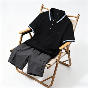 ODM OEM Men's Cotton Knitted for Shirt Print Design Anti-Wrinkle Embroidered Collar Trim Short <strong>Sleeve</strong> Casual <strong>Golf</strong> Business <strong>Top</strong> - Product Image 4