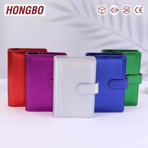 Hongbo Best Seller <span class=keywords><strong>43</strong></span> Classeur de budget en cuir de galet A6 coloré avec 6 anneaux en or comme classeur d'épargne en espèces portefeuilles/classeurs de cartes - Product Image 1
