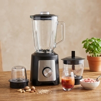 Robot culinaire mixeur 700W avec bol en verre 1,5L, moulin à café/épices en acier inoxydable, mixeur à smoothies, broyeur à glace, extracteur de jus, usage commercial