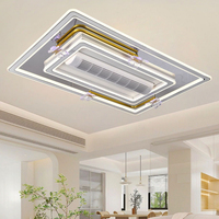 Ventilateur de plafond moderne sans pales avec télécommande, moteur DC, lumière LED, 6 vitesses, intensité réglable, 220V, pour salon et chambre d'hôtel