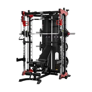 Yeni tasarım vücut geliştirme spor salonu ekipmanı çok fonksiyonlu eğitmen Smith makinesi
