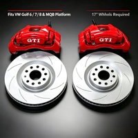 Kit Kaliper Rem Depan Piston Tunggal Gaya R36 untuk VW Tiguan PASSAT Polo Golf 6 7 8 GTI R CC 2001-2020 Roda 17 Inci